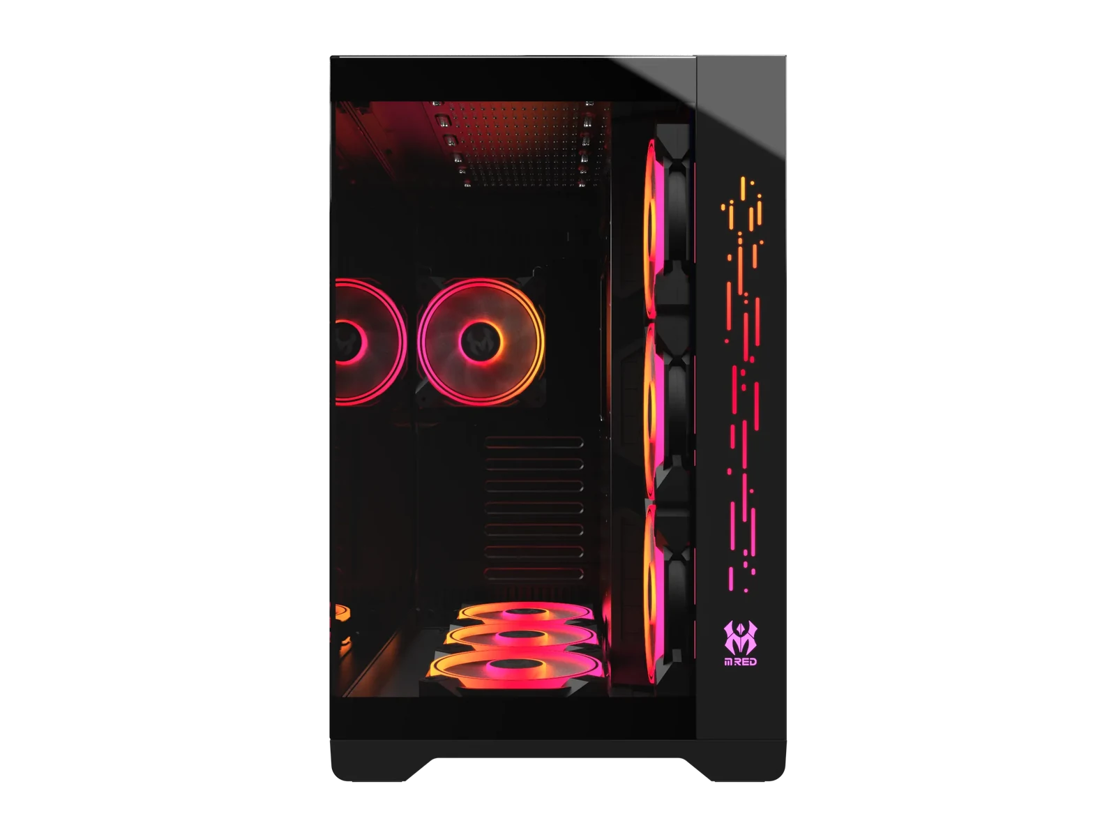 Tempered glass front panel of the Crystal Sea Black