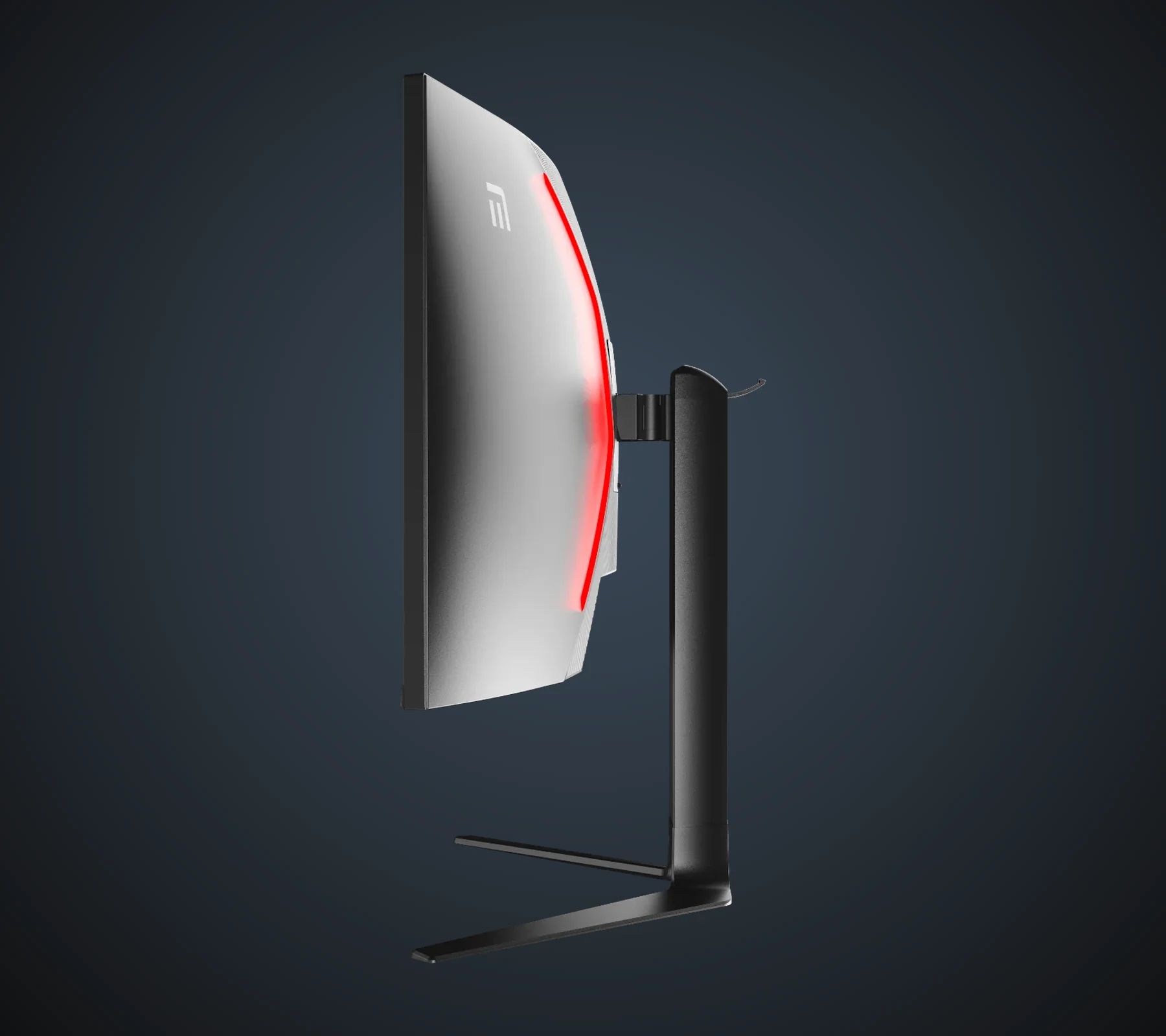 Side view of the OptiSync 34, height-adjustable and tilting stand