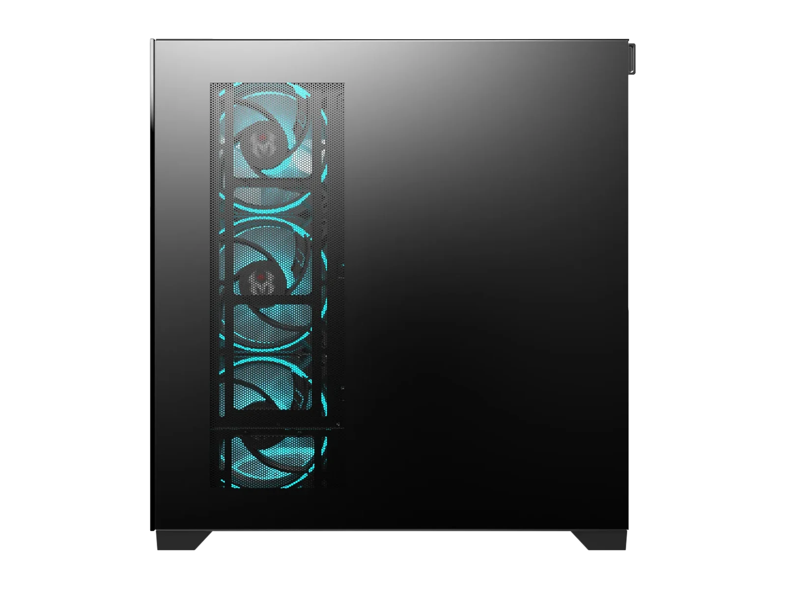 Right side panel of the Radiant.X Black and its perforated strip