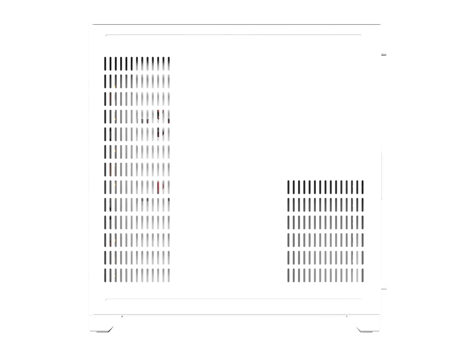 Perforated white steel right side panel of the Crystal Sea White