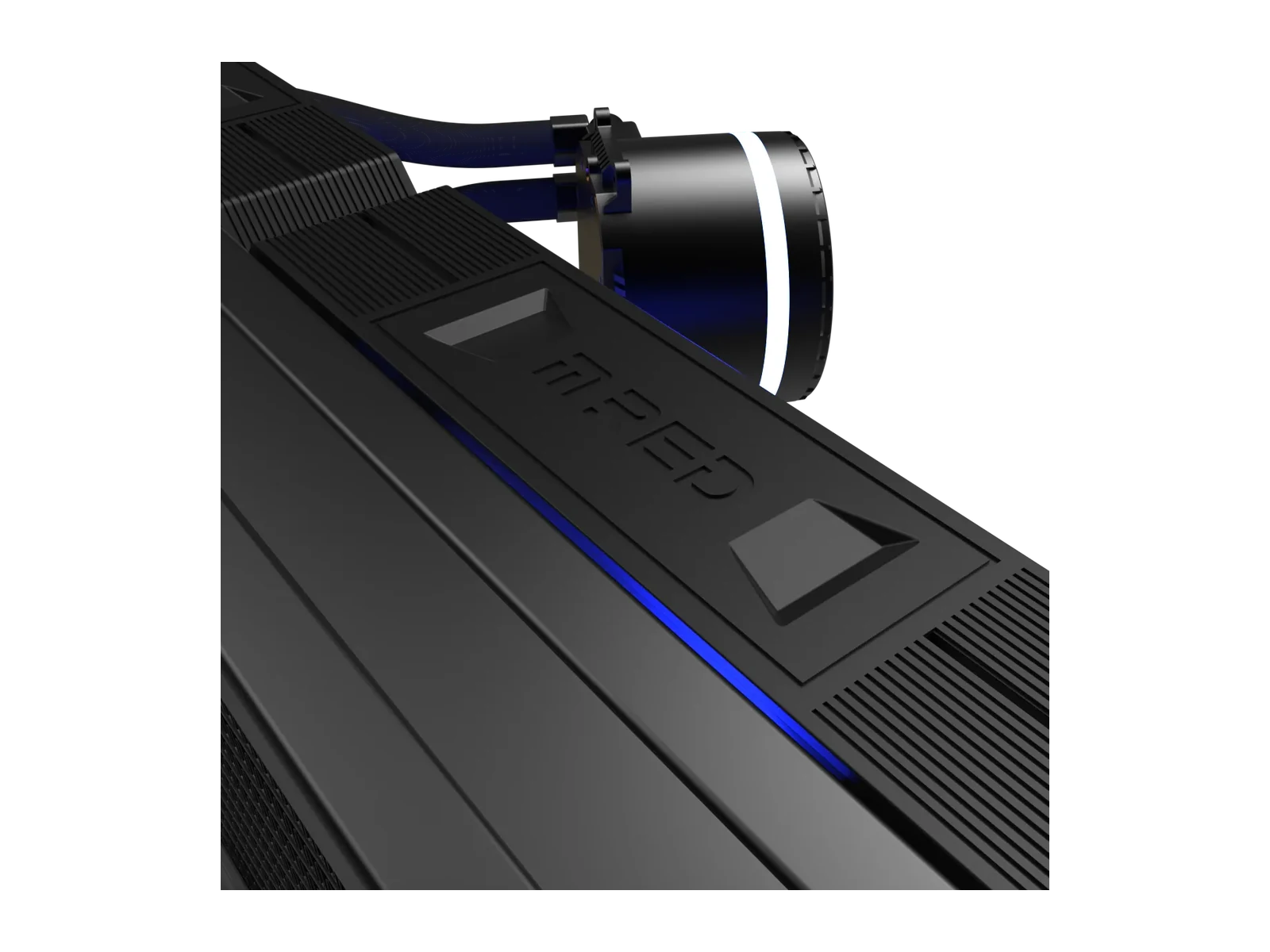 Side of the Onyx 360 radiator and pump block