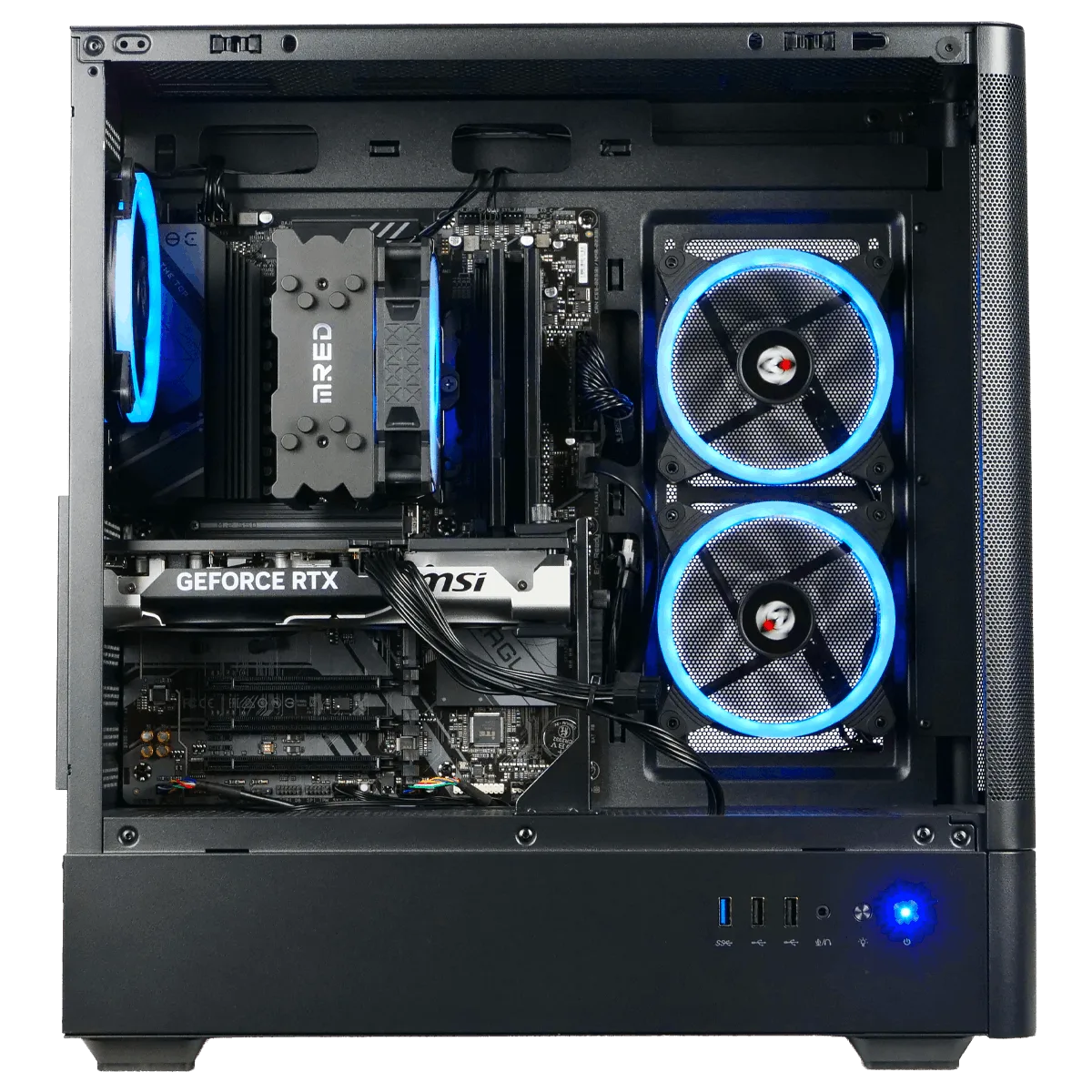 PC Gamer M.RED CBT085-03 de profil, flanc vitré