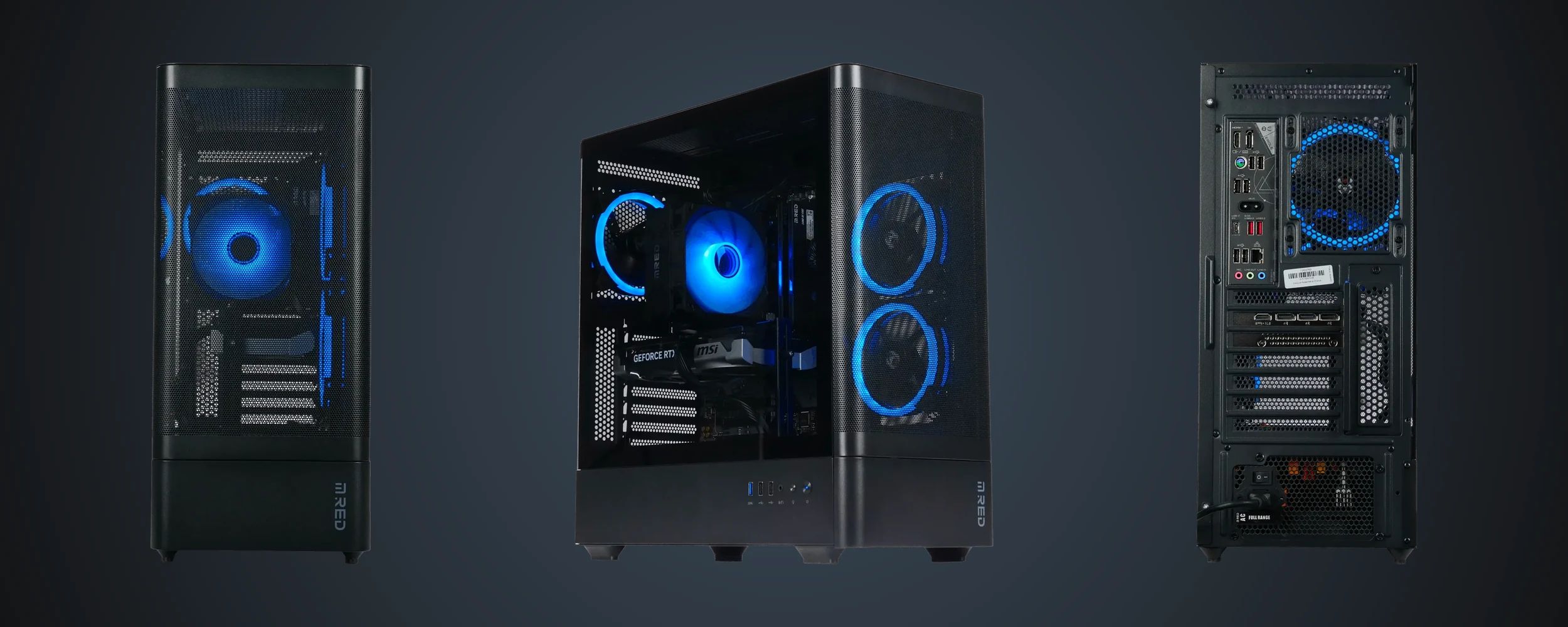 Façade, trois quarts et arrière du PC Gamer CBT085-03