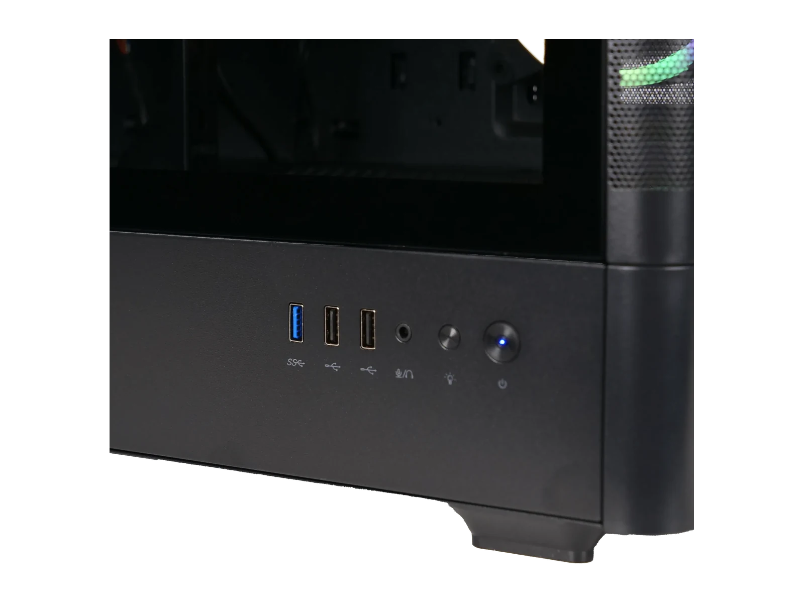 Dessus du CBT087-03 : ports USB, prise casque et boutons