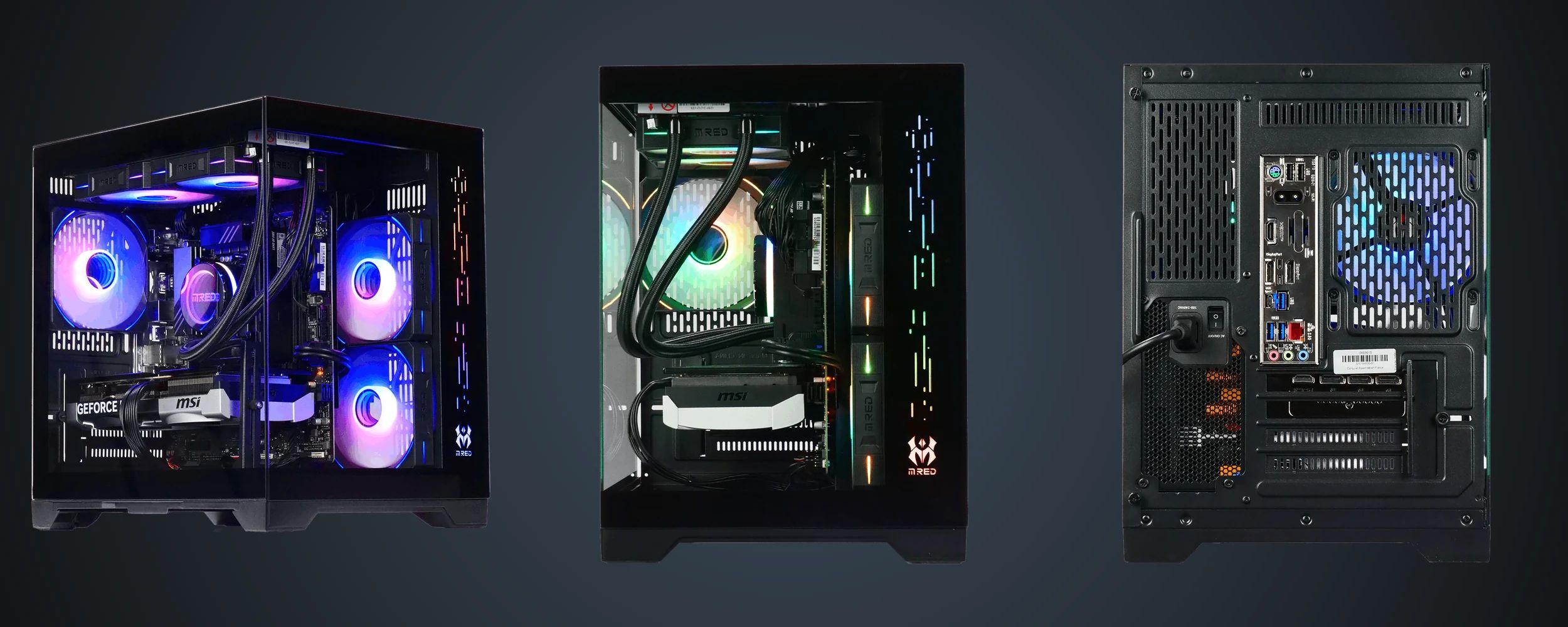 Trois quarts, profil et arrière du PC Gamer CBT077-03
