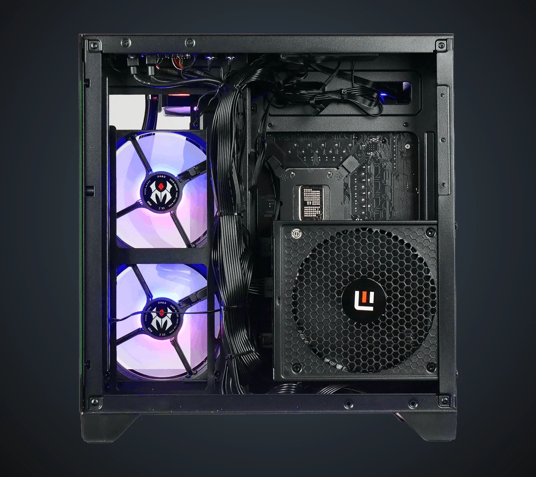 Second compartiment du CBT077-03 : ventilateurs M.RED et alimentation MRR-850A