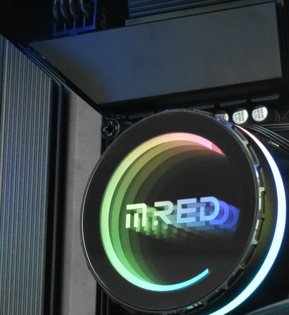 Pompe du watercooling ONYX 360, anneau éclairé et logo M.RED