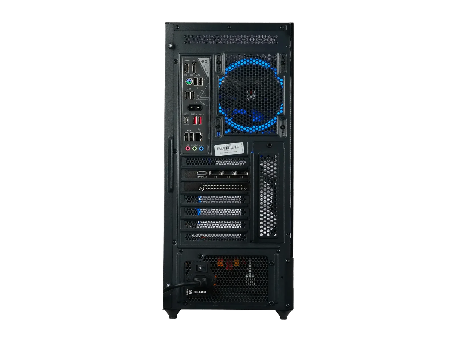 Arrière du CBT085-03 : connectique et alimentation