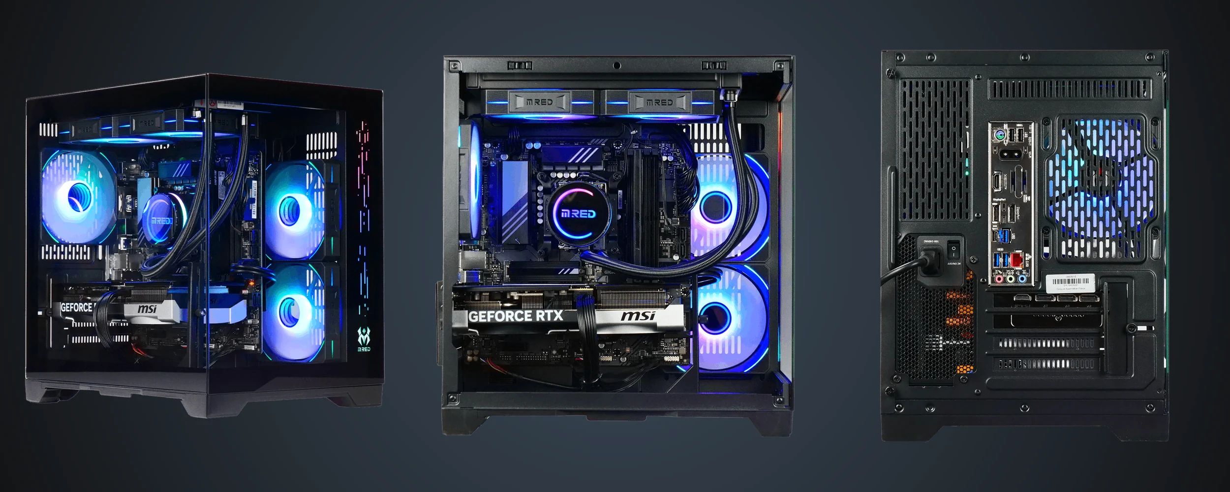 Trois quarts, profil et arrière du PC Gamer CBT081-03
