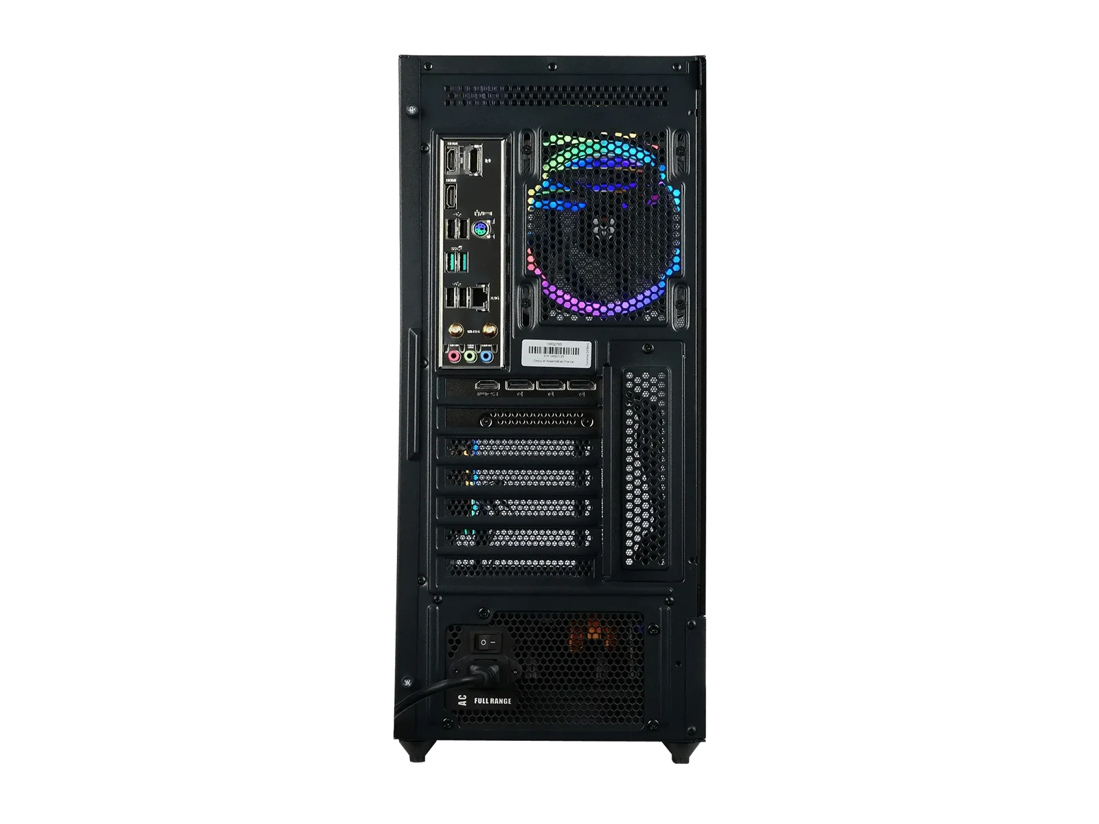 Arrière du CBT087-03 : connectique et alimentation