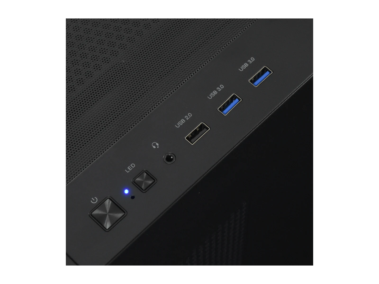 Dessus du CBT082-03 : ports USB, prise casque et boutons